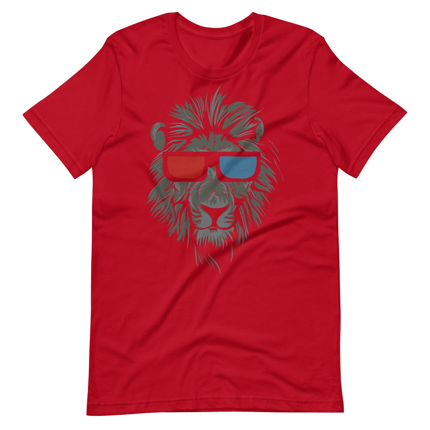 Printagon - Red and Blue Shades Tiger - Unisex T-shirt - Red / XS