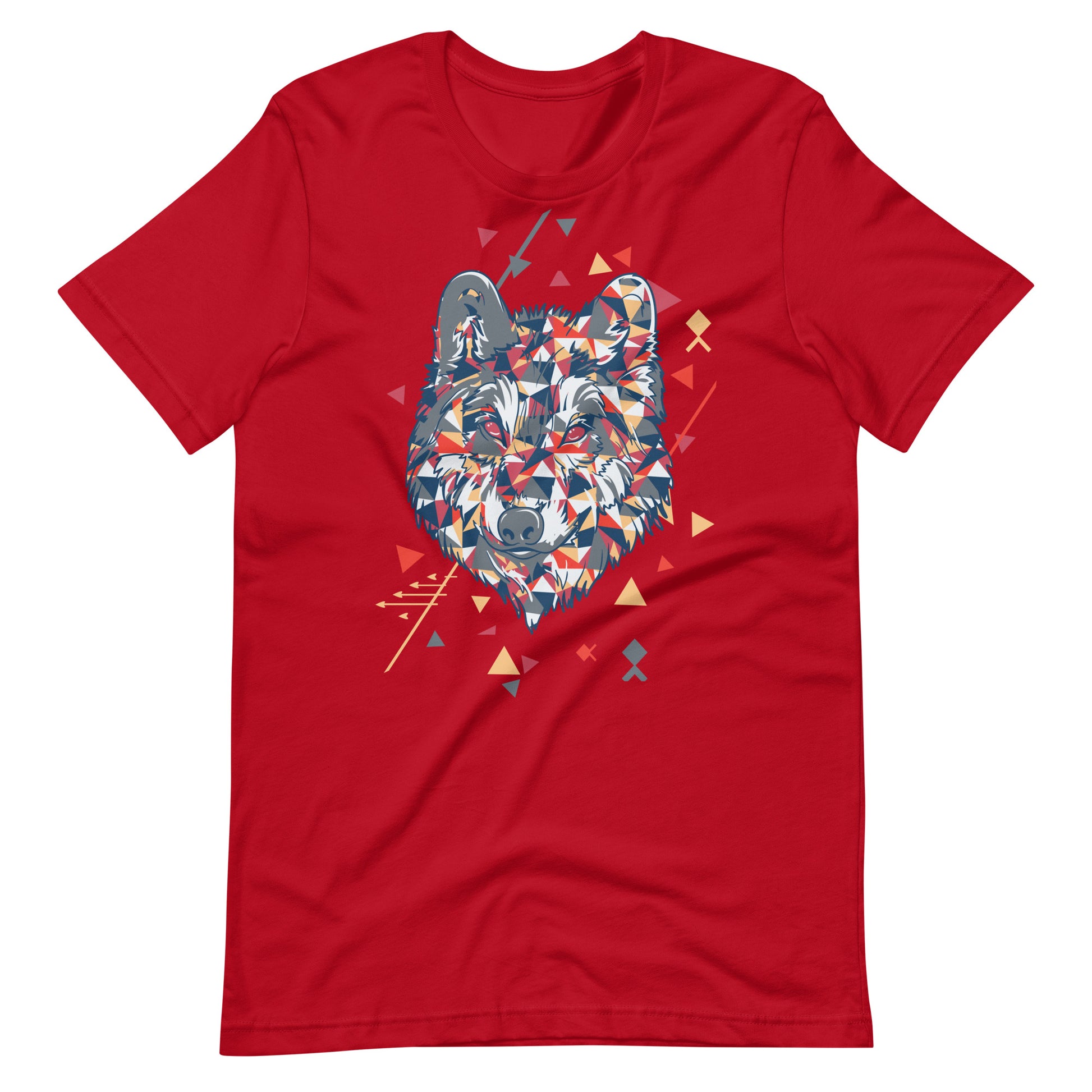 Printagon - Wolf 003 - Unisex T-shirt - Red / XS