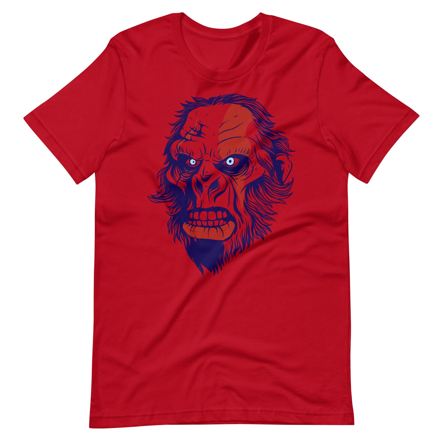 Printagon - Scary Head - Unisex T-shirt - Red / XS