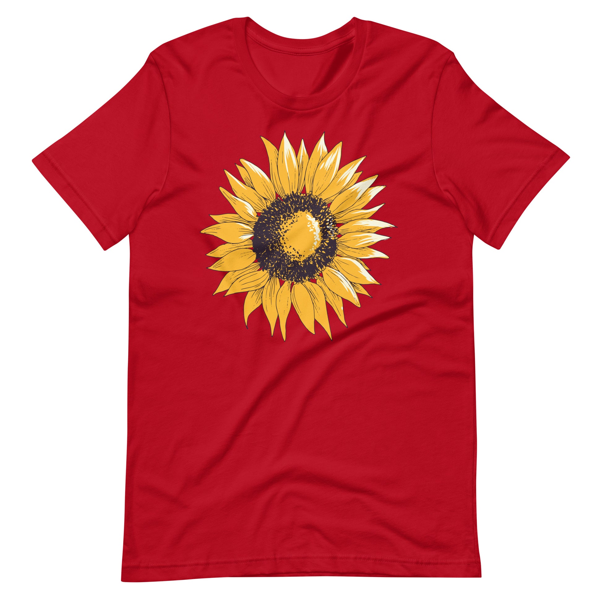 Printagon - Sun Flower - T-shirt - Red / XS