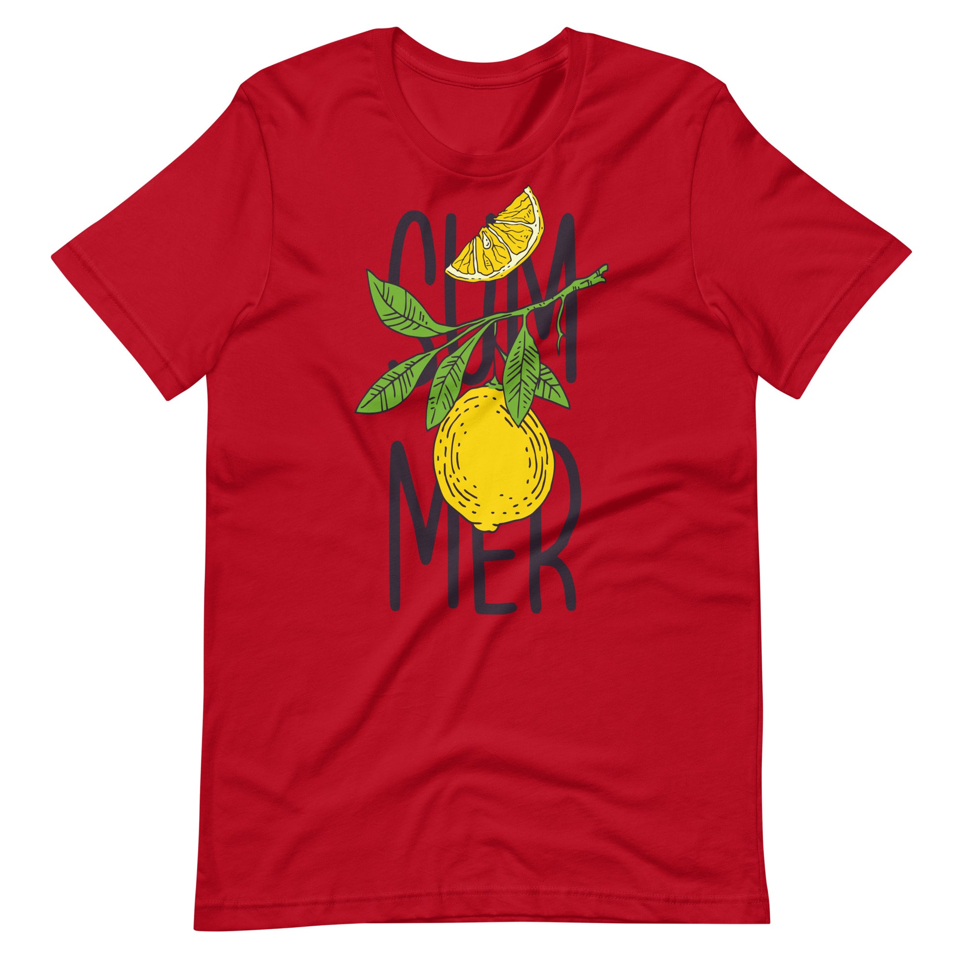 Printagon - Summer Lemon - Unisex T-shirt - Red / XS