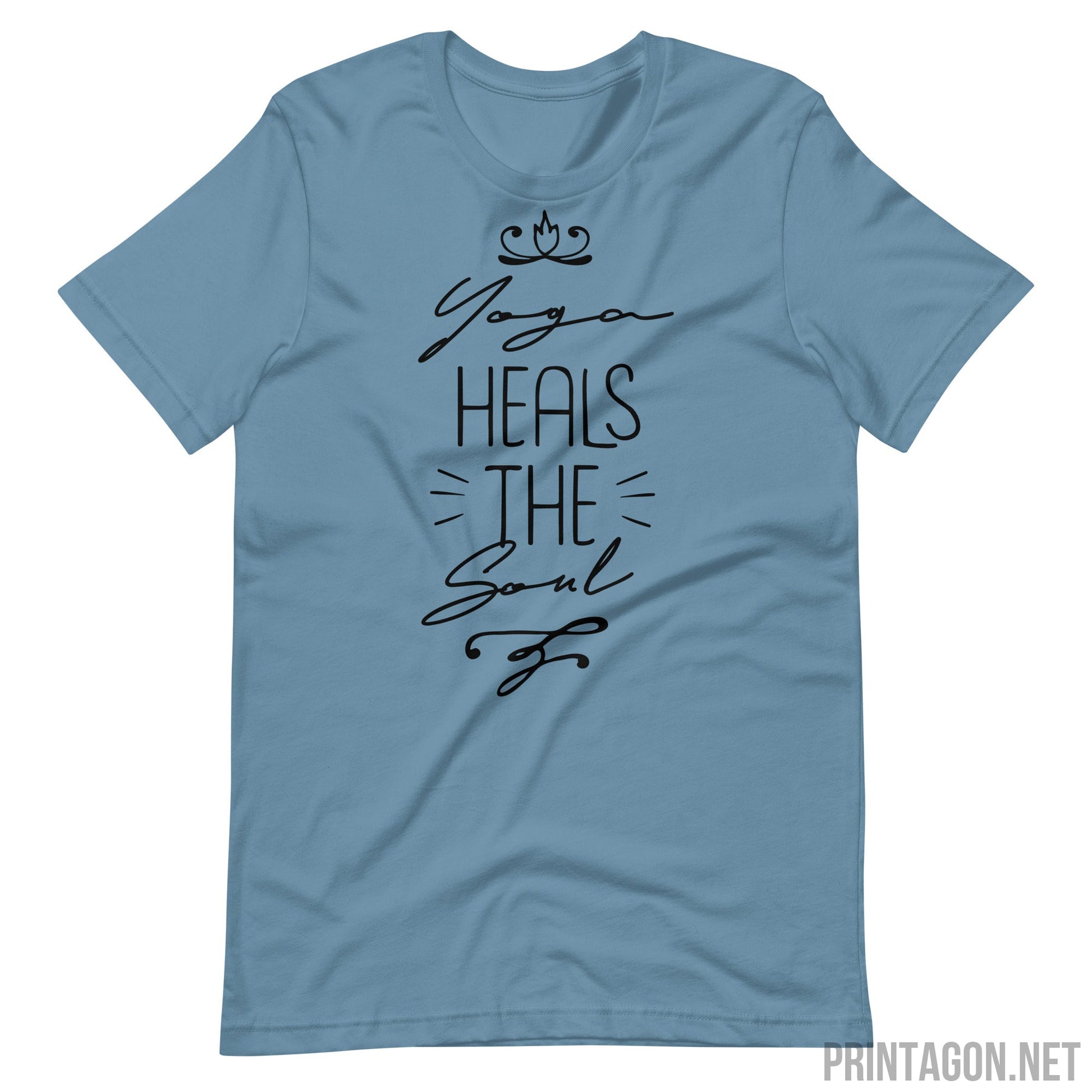 Yoga Heals The Soul - Unisex T-shirt - Steel Blue / S Printagon