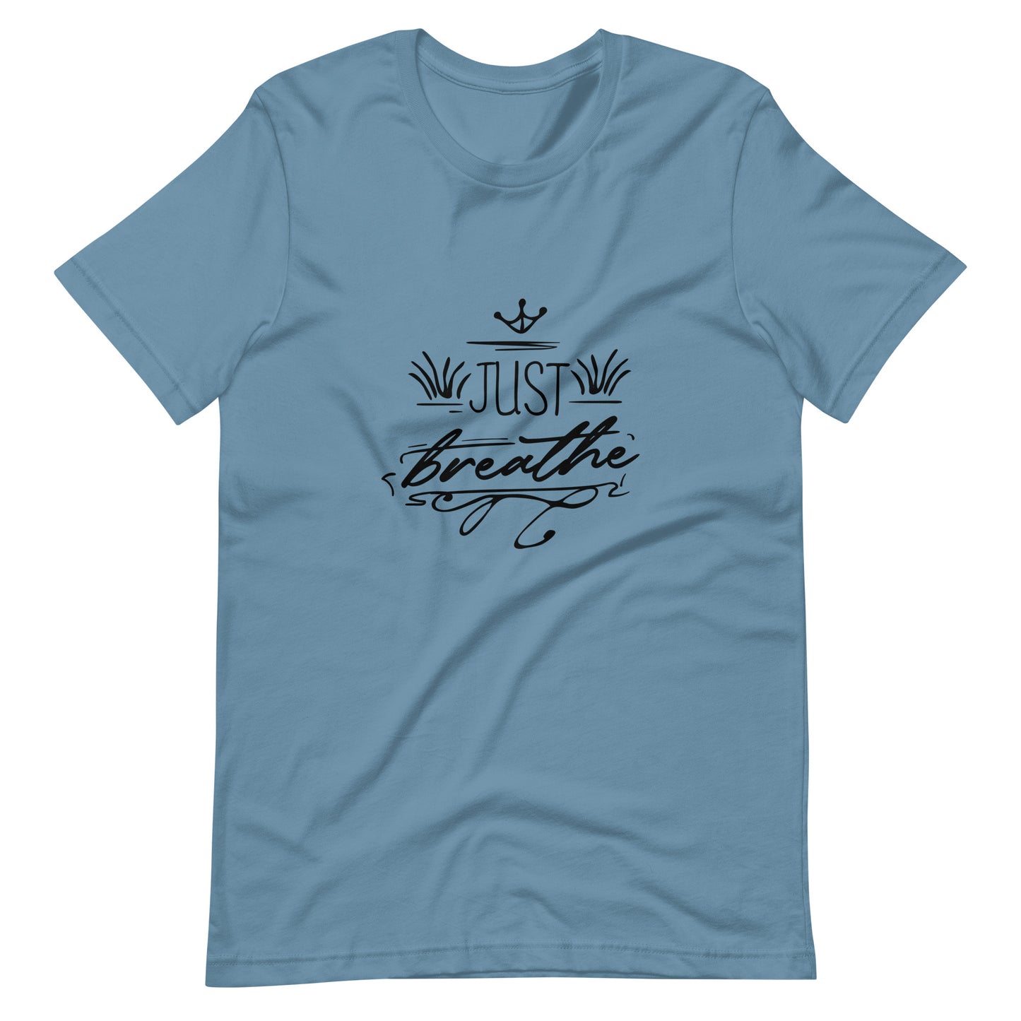 Printagon - Just Breathe - Unisex T-shirt - Steel Blue / S