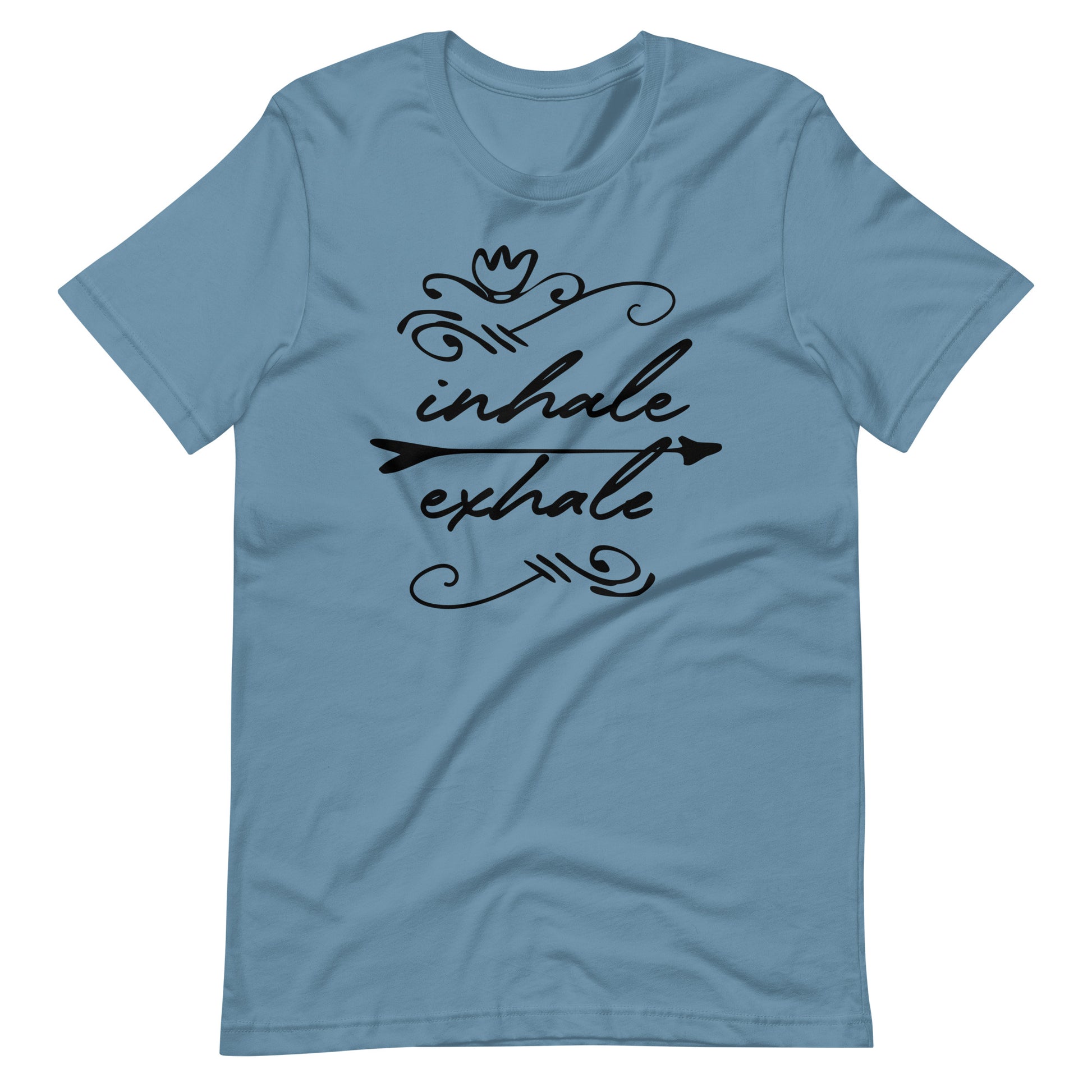 Printagon - Inhale Exhale - Unisex T-shirt - Steel Blue / S