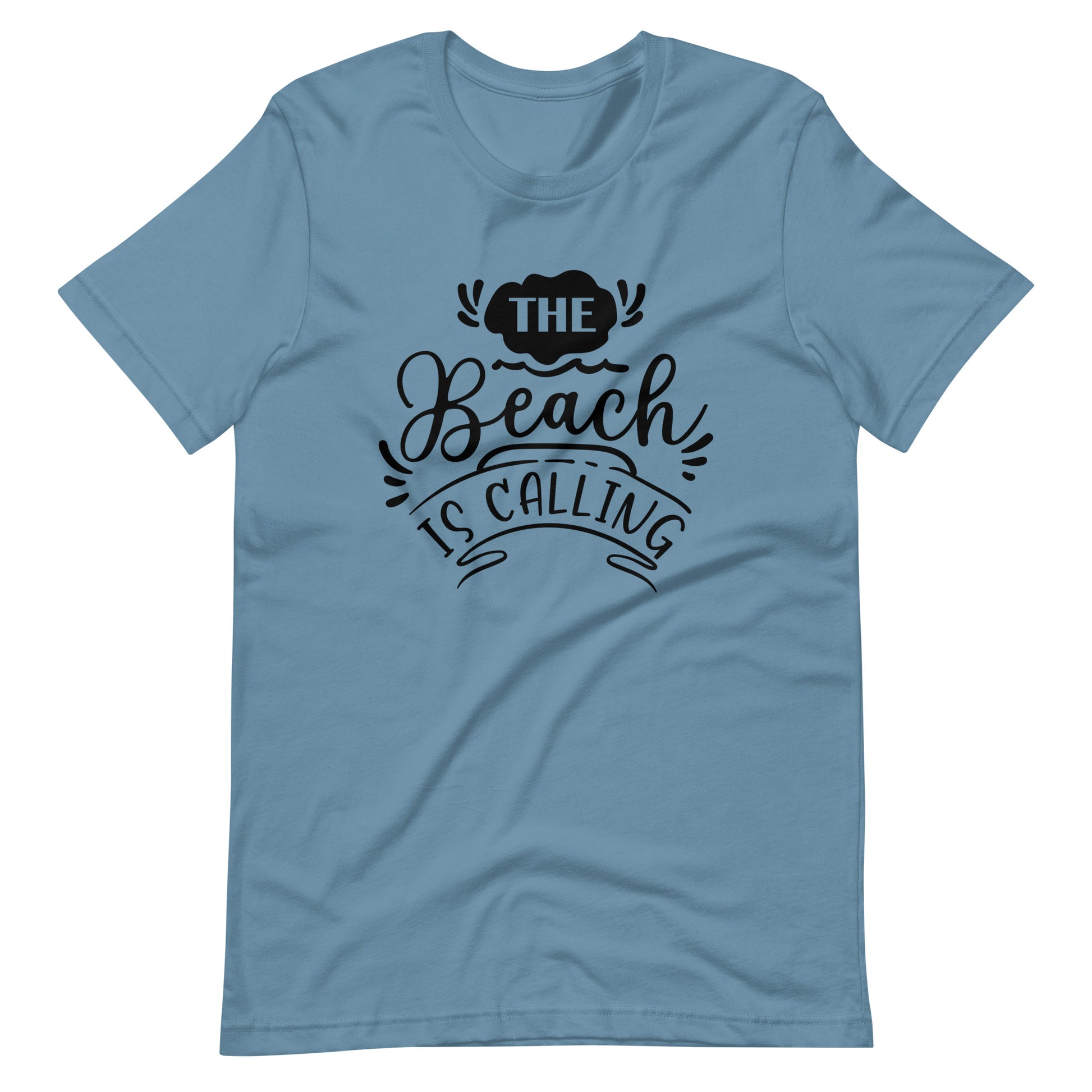 The Beach Is Calling - Unisex T-shirt - Steel Blue / S Printagon