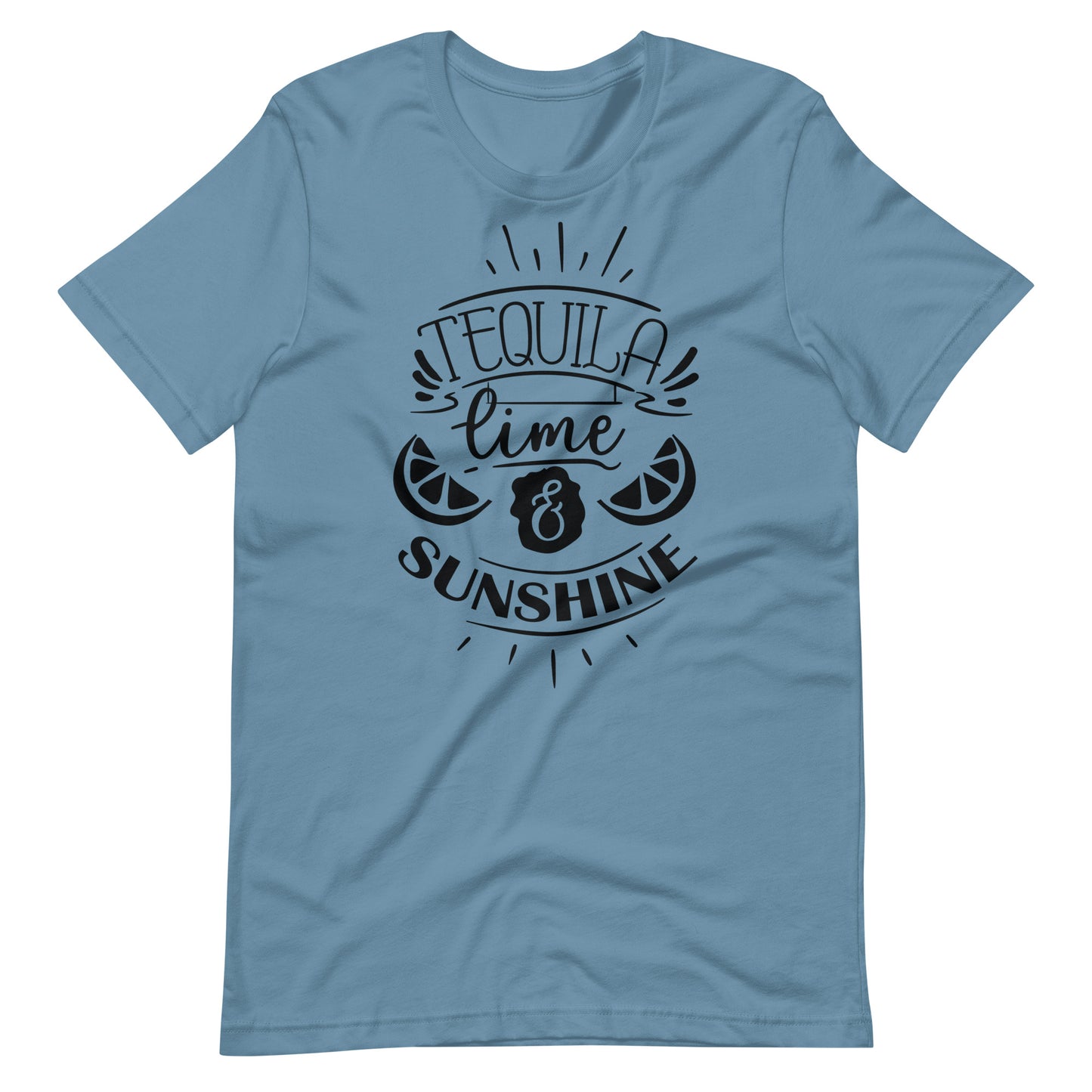 Tequila Time & Sunshine - Unisex T-shirt - Steel Blue / S Printagon