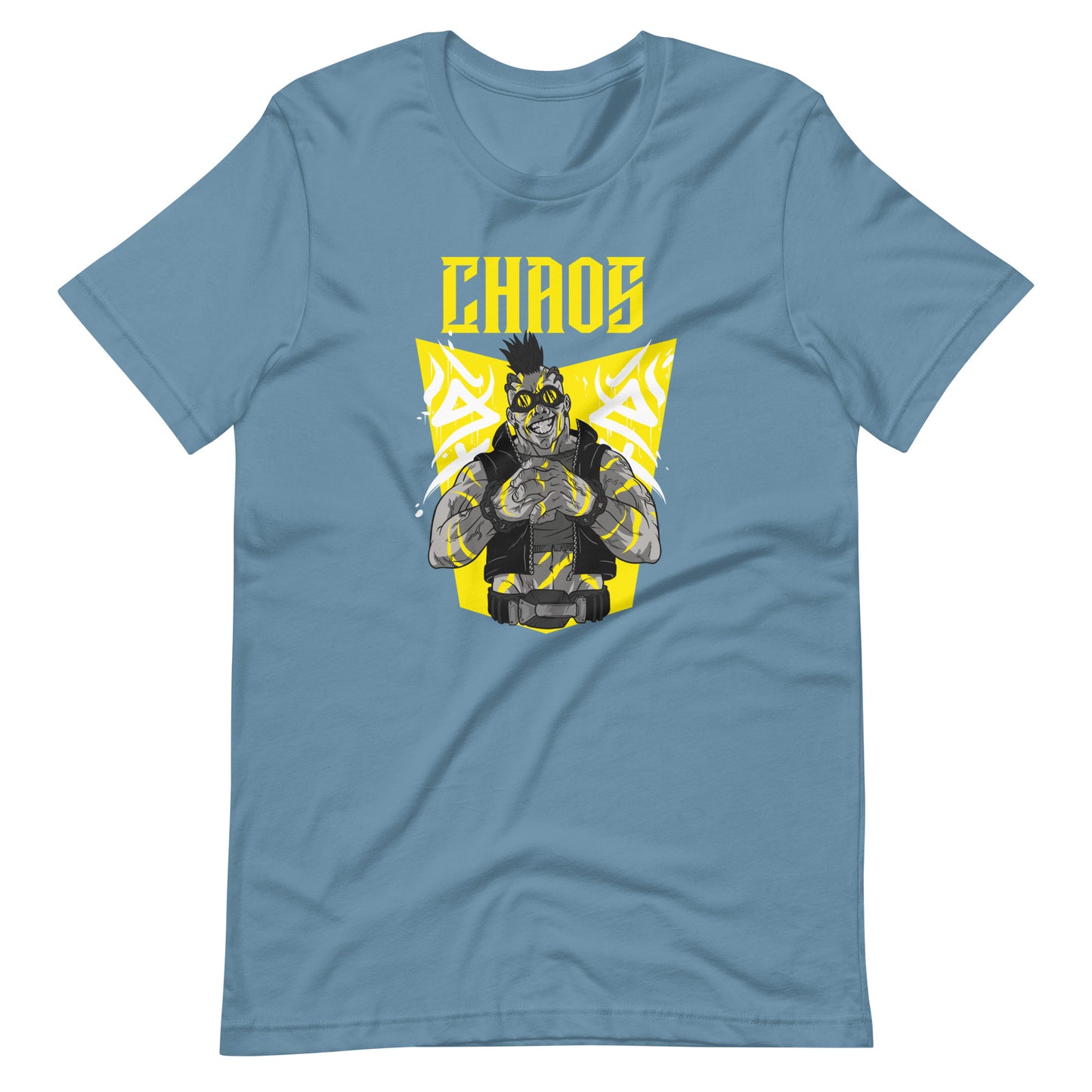 Printagon - Chaos Yellow - Unisex T-shirt - Steel Blue / S