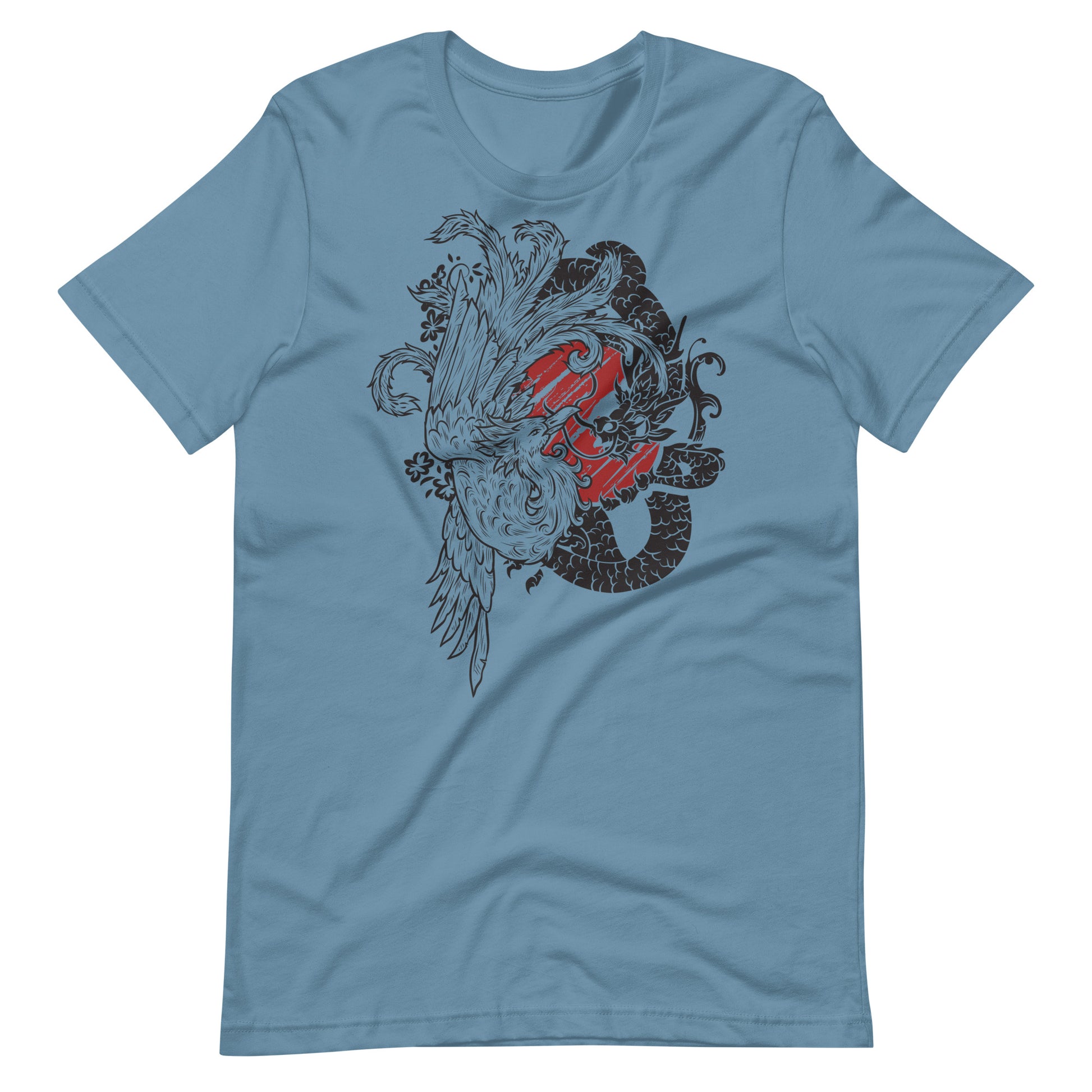 Printagon - Dragon Graphic - Unisex T-shirt - Steel Blue / S