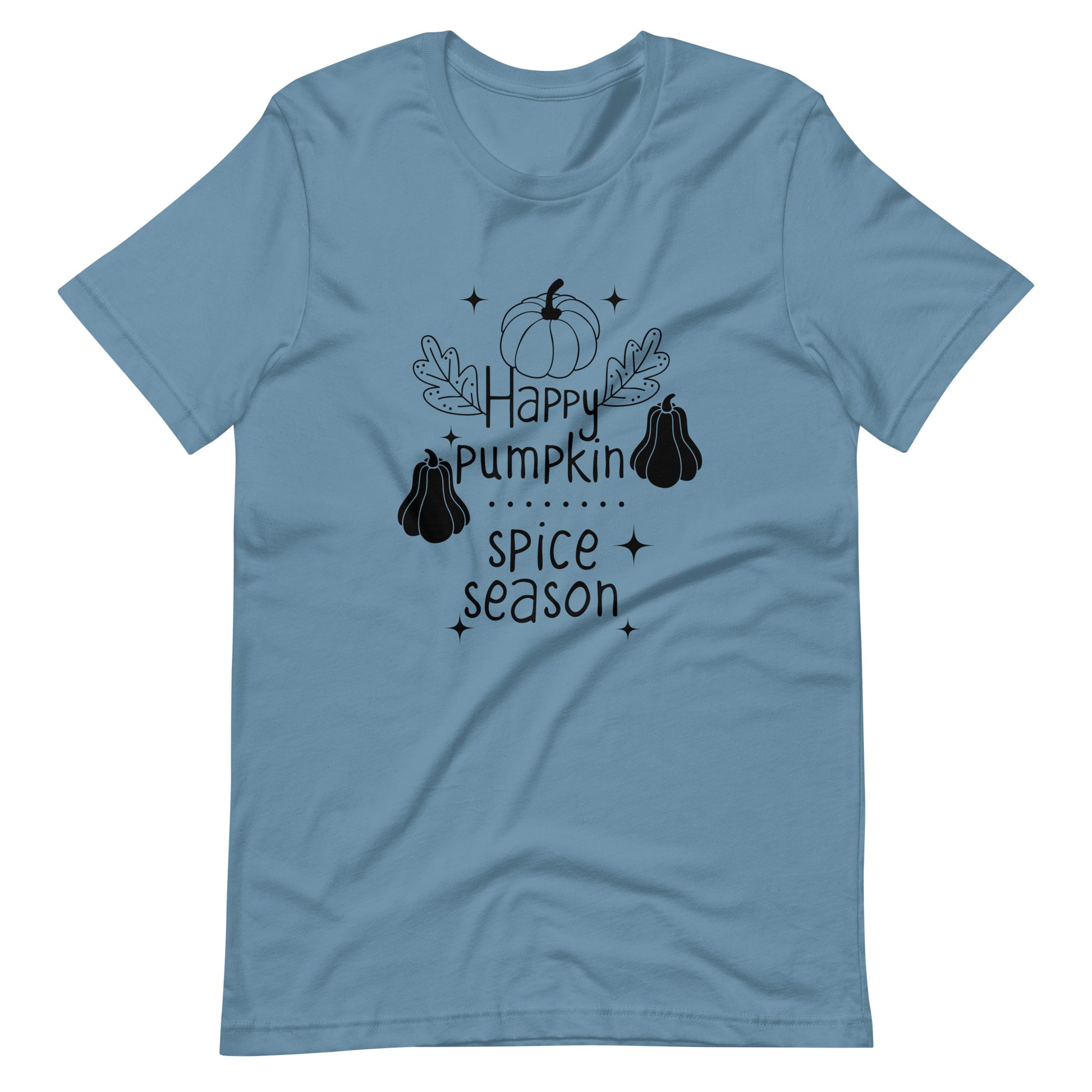 Printagon - Happy Pumpkin Spice Season - Unisex T-shirt - Steel Blue / S