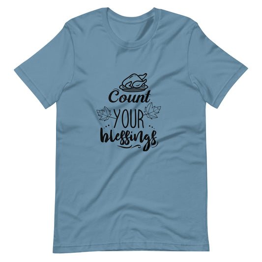 Printagon - Count Your Blessings 002 - Unisex T-shirt - Steel Blue / S