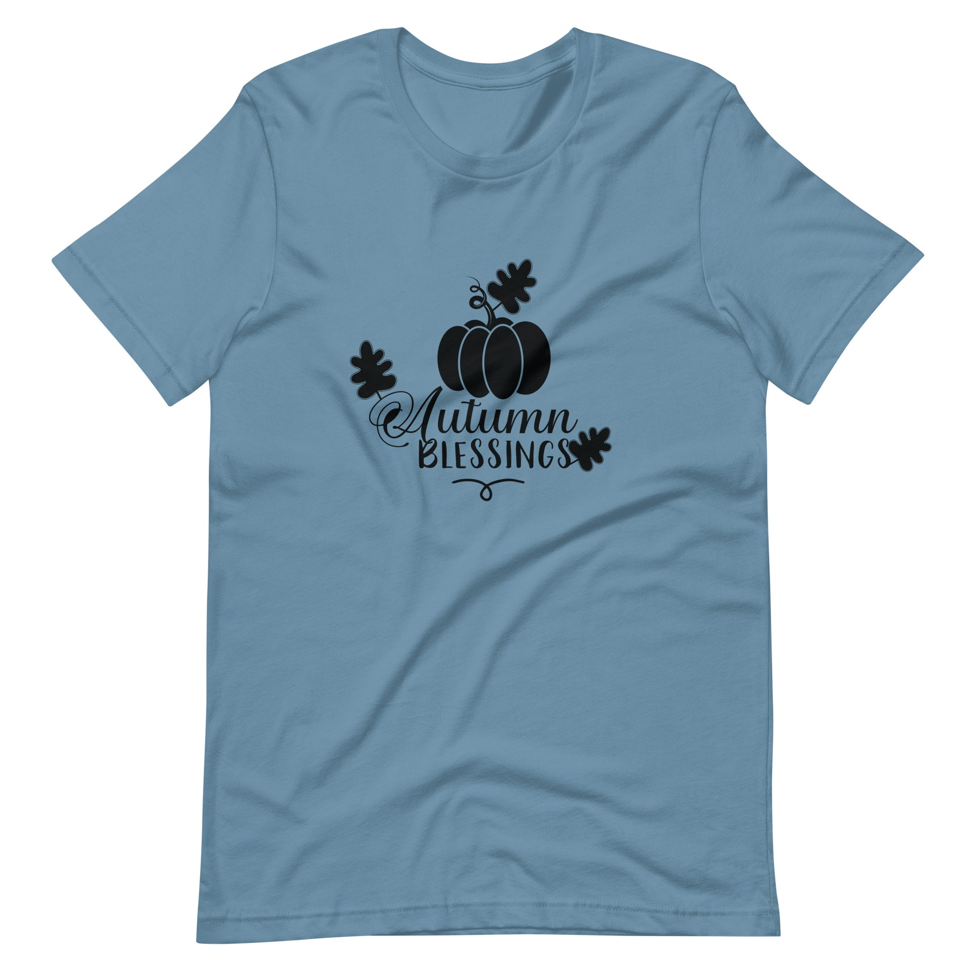 Printagon - Autumn Blessings - Unisex T-shirt - Steel Blue / S