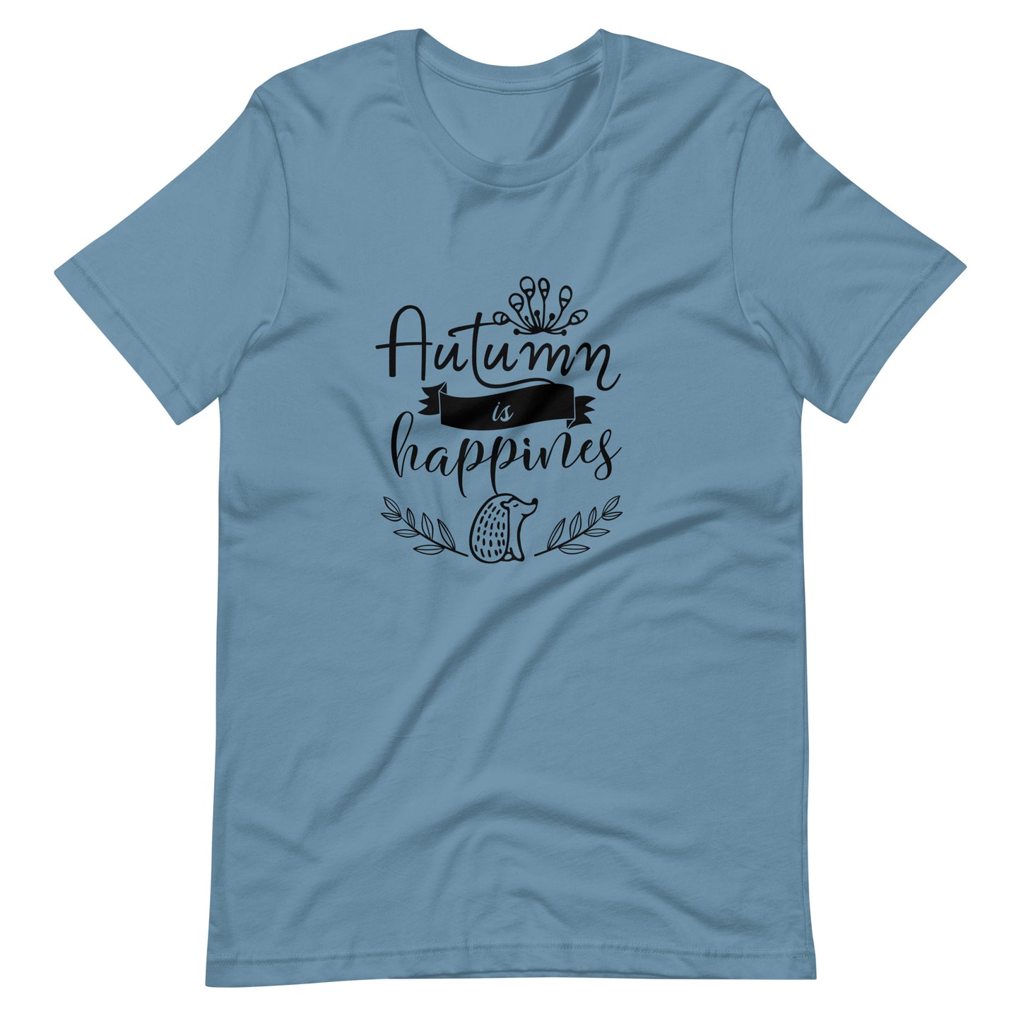 Printagon - Autumn Is Happiness - Unisex T-shirt - Steel Blue / S