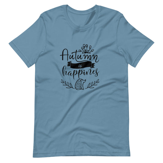 Printagon - Autumn Is Happiness - Unisex T-shirt - Steel Blue / S