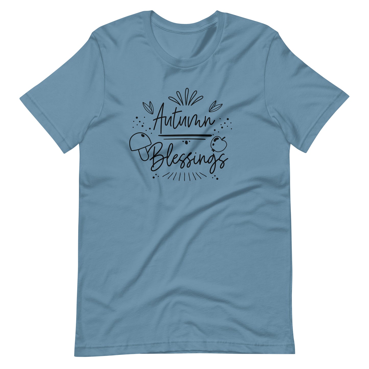 Printagon - Autumn Blessings - Unisex T-shirt - Steel Blue / S