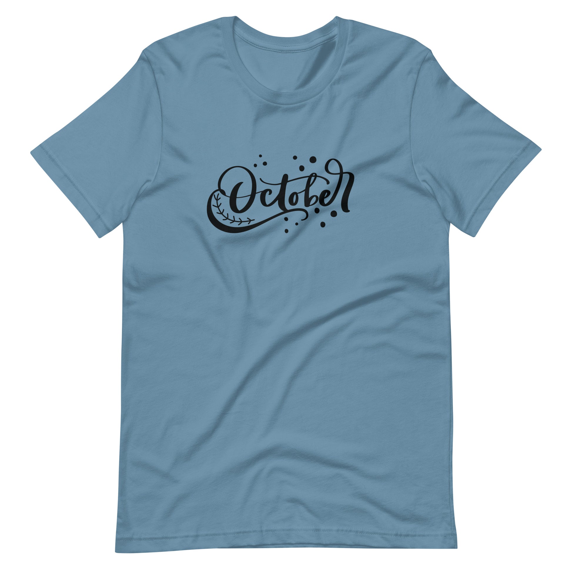 October - Unisex T-shirt - Steel Blue / S Printagon