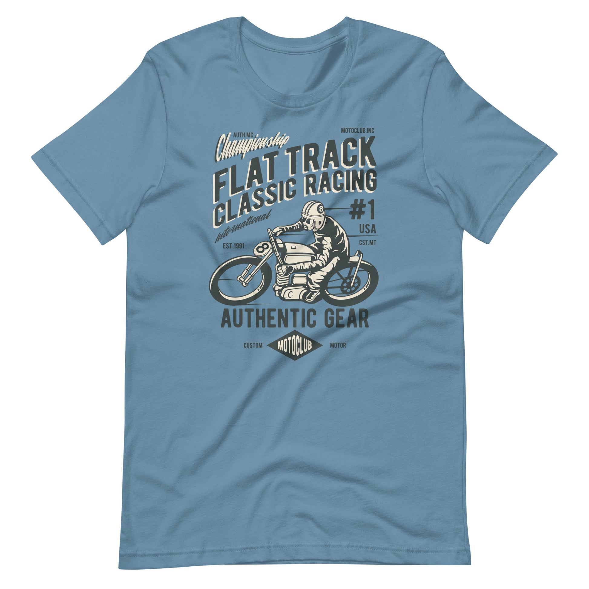 Printagon - Flat Track Classic Racing - T-shirt - Steel Blue / S