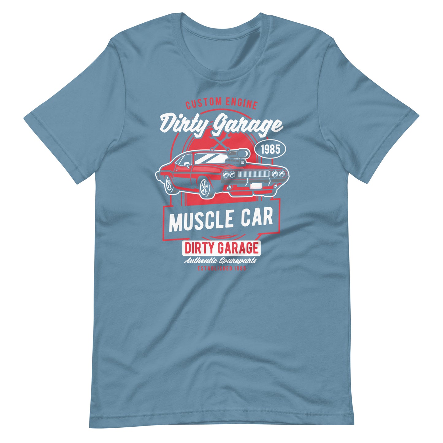 Printagon - Custom Engine Dirty Garage - T-shirt - Steel Blue / S