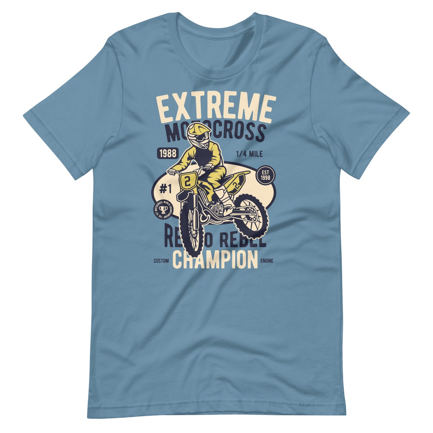 Printagon - Extreme Motocross Champion - T-shirt - Steel Blue / S