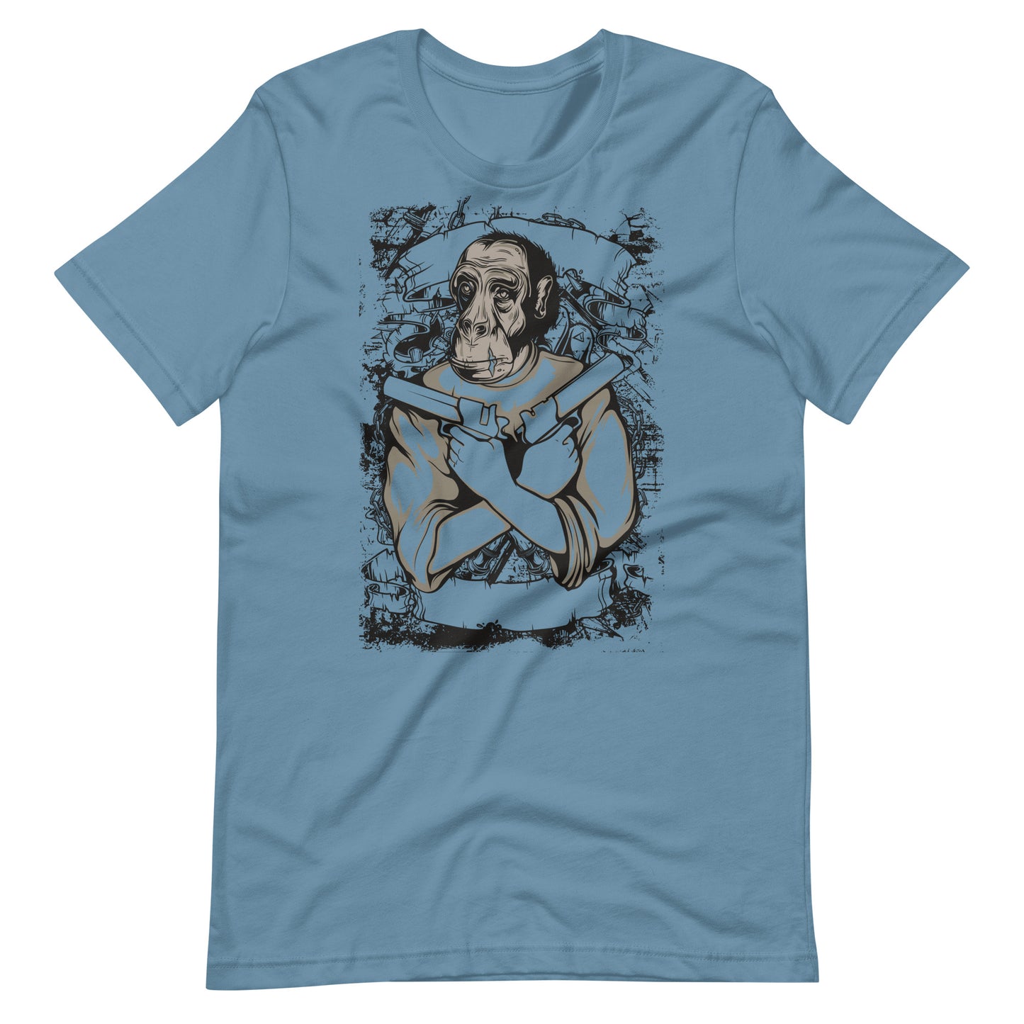 Printagon - Guns And Ape - T-shirt - Steel Blue / S