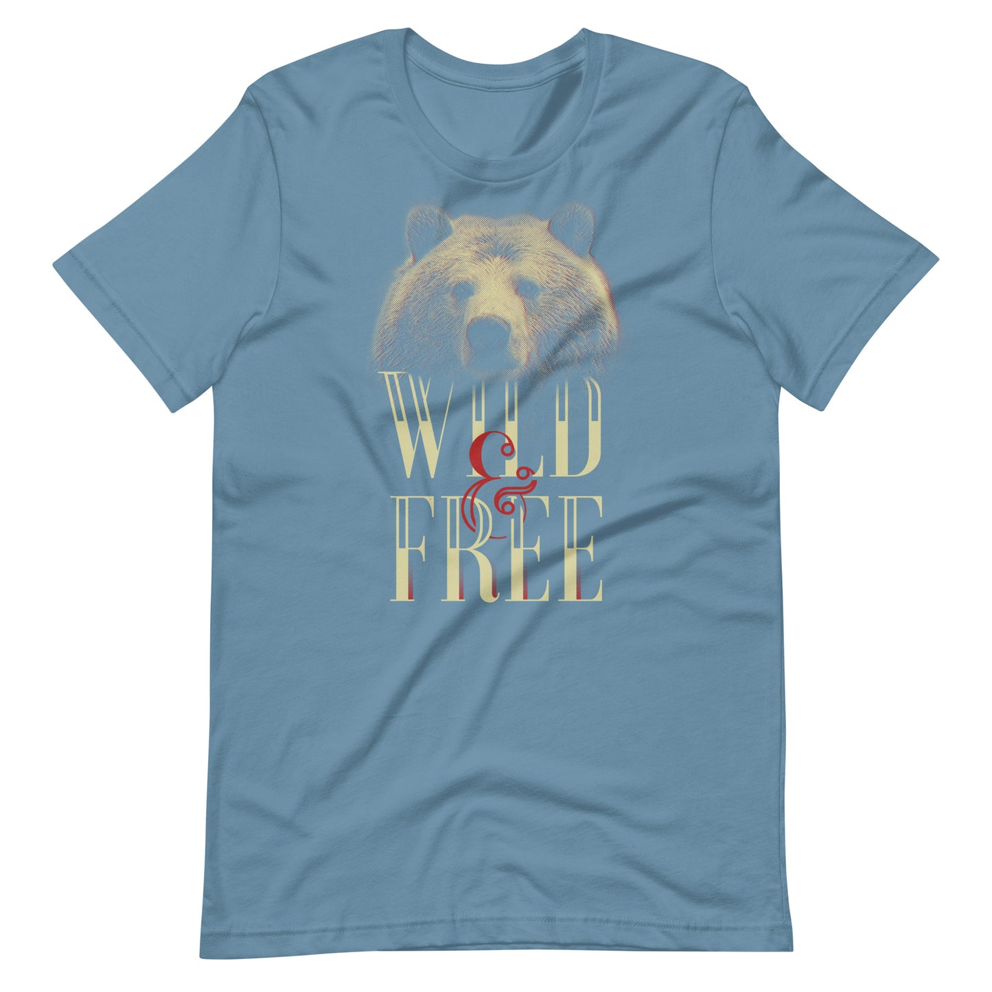 Printagon - Wild and Free - Unisex T-shirt - Steel Blue / S