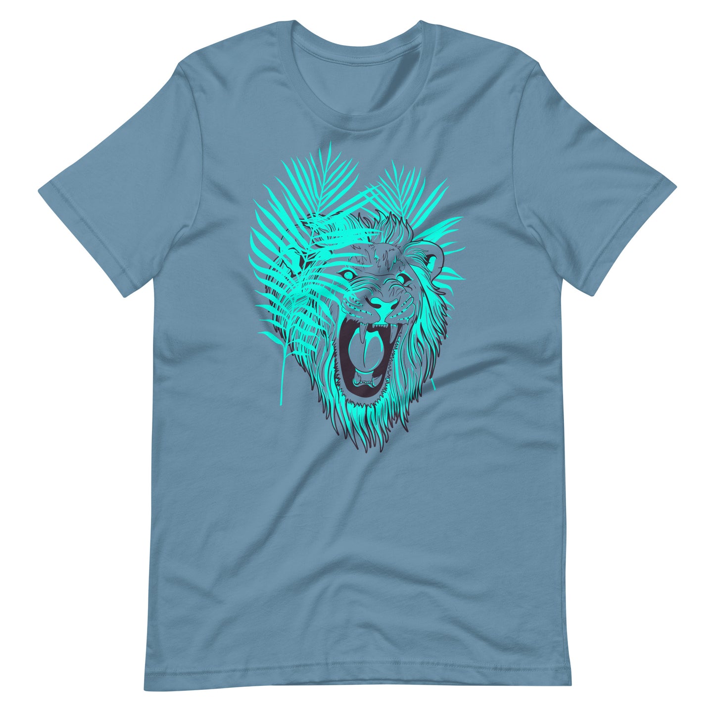 Printagon - Lion Leaves - T-shirt - Steel Blue / S