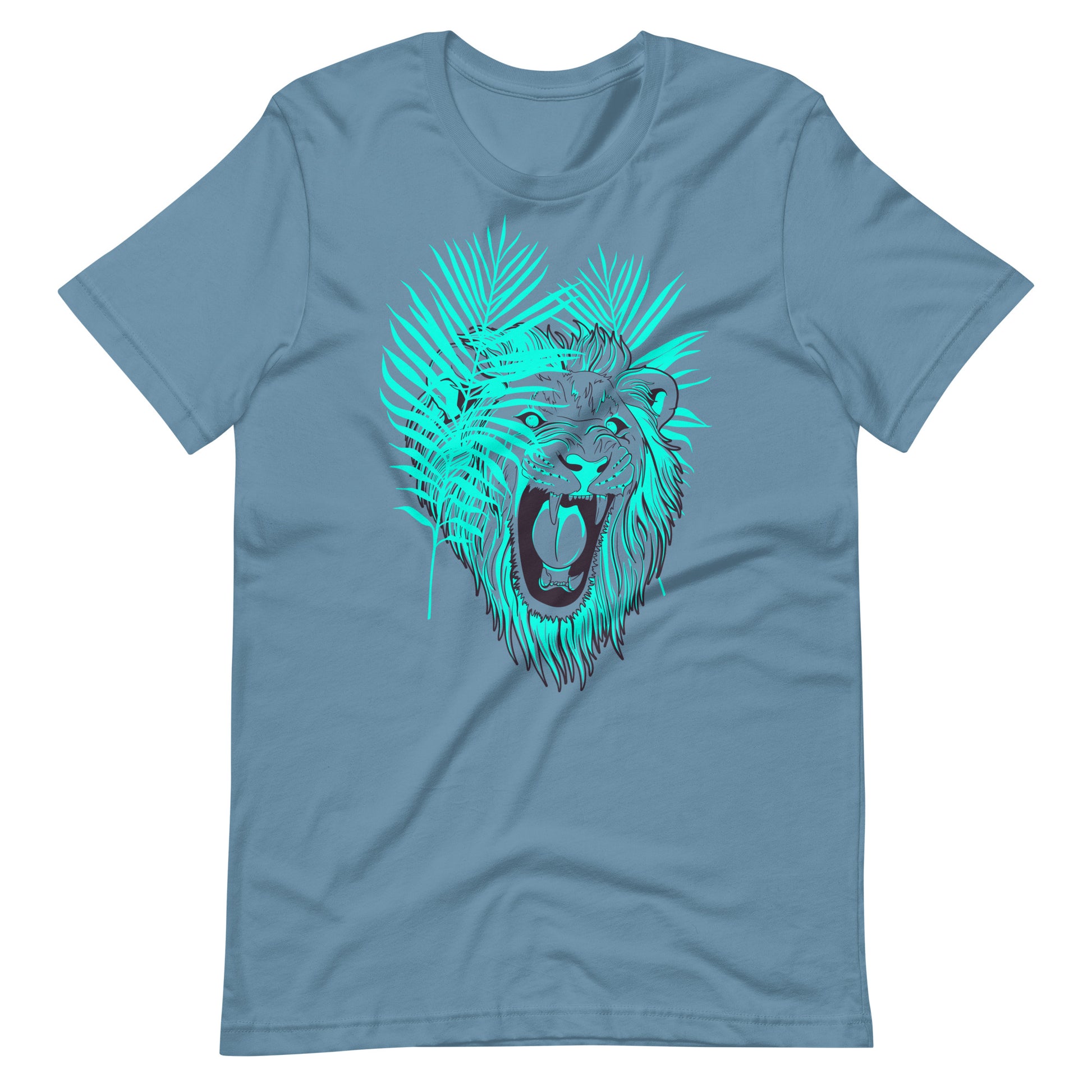 Printagon - Lion Leaves - T-shirt - Steel Blue / S