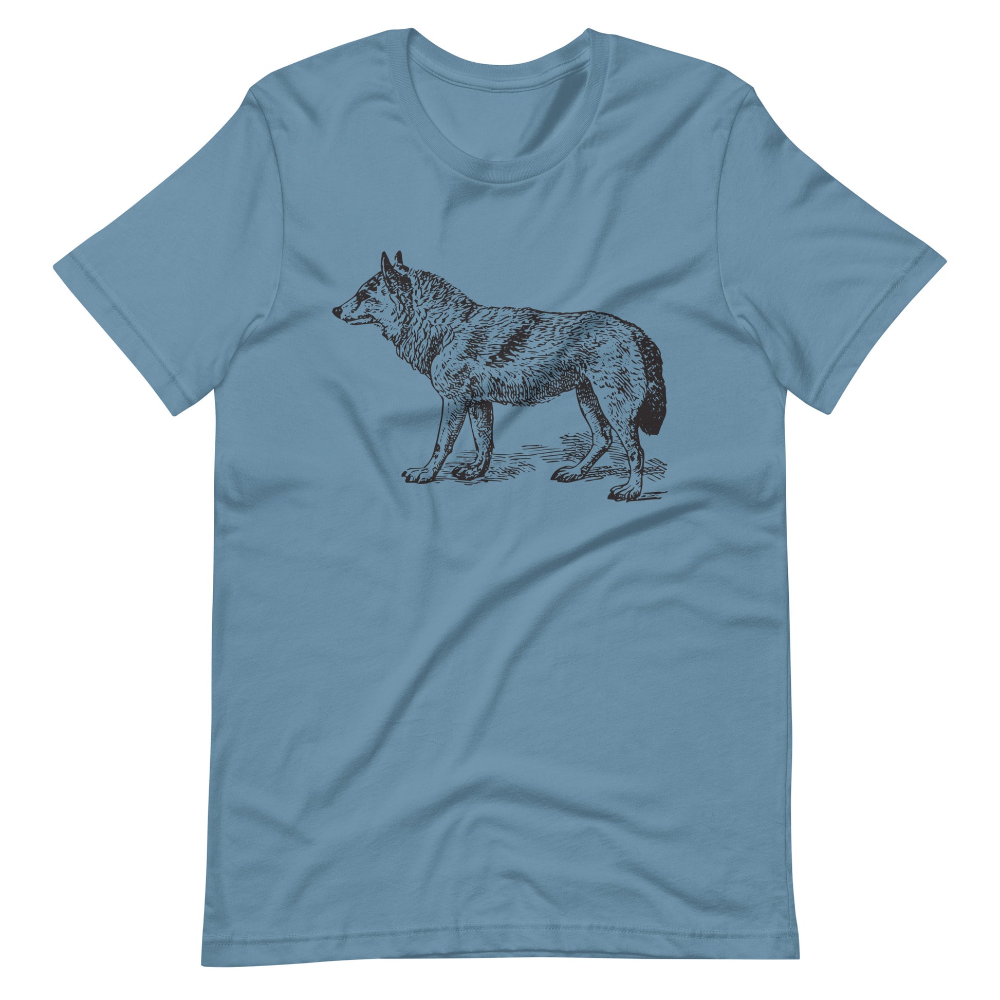 Printagon - Japanese Wolf - Unisex T-shirt - Steel Blue / S