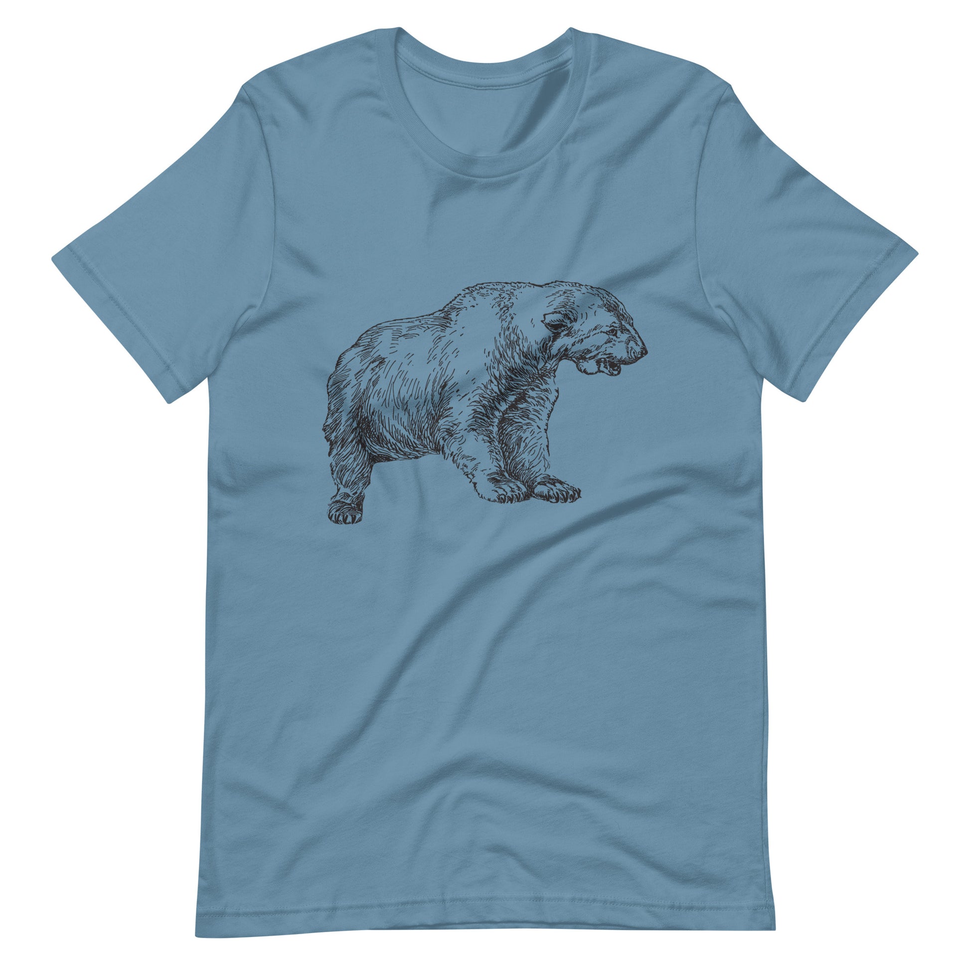 Printagon - Arctotherium Bear - Unisex T-shirt - Steel Blue / S