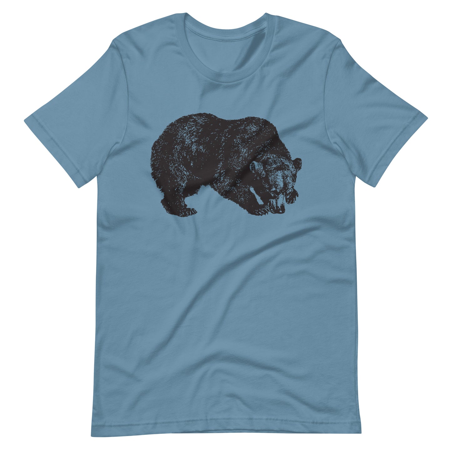 Printagon - American Black Bear - Unisex T-shirt - Steel Blue / S