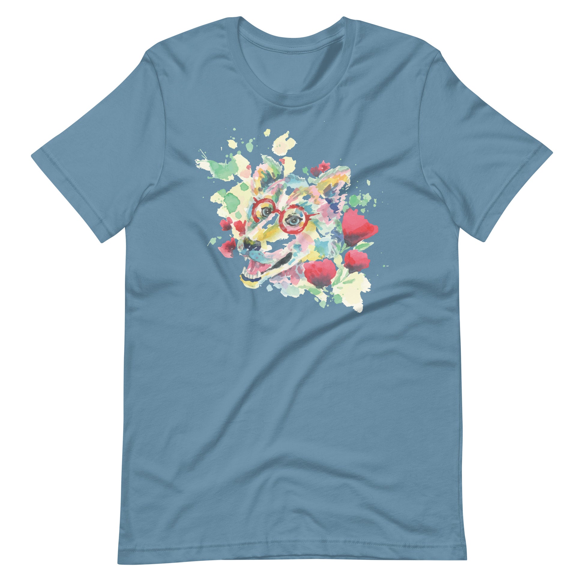 Printagon - Lovely Dog - Unisex T-shirt - Steel Blue / S