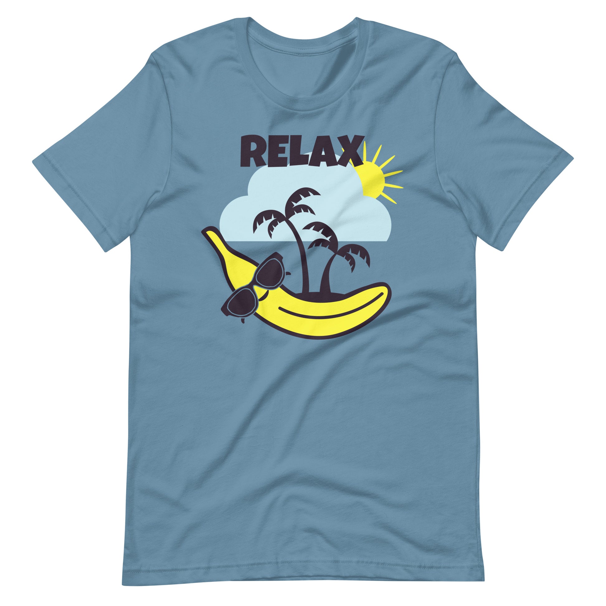 Printagon - Beach Banana Relax - Unisex T-shirt - Steel Blue / S