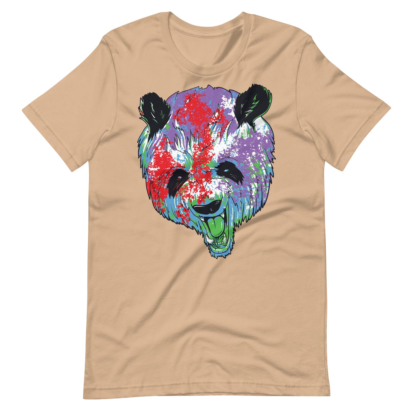 Printagon - Colorful Bear - Unisex T-shirt - Tan / XS