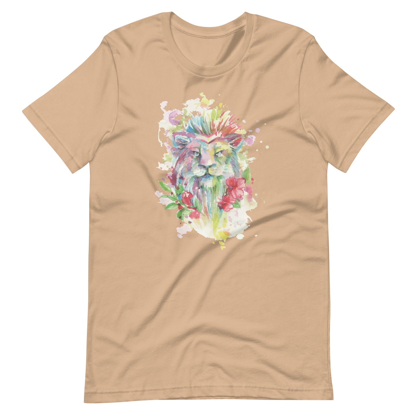 Printagon - Colorful Tiger - Unisex T-shirt - Tan / XS