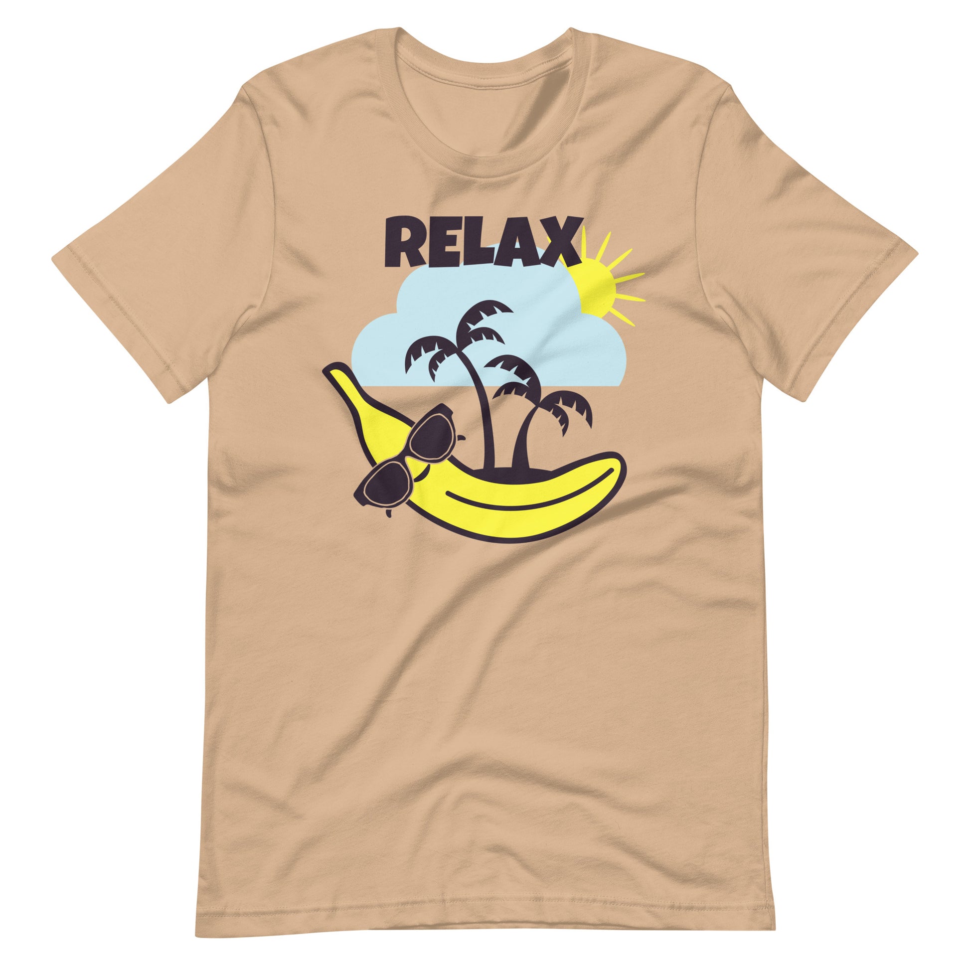 Printagon - Beach Banana Relax - Unisex T-shirt - Tan / XS