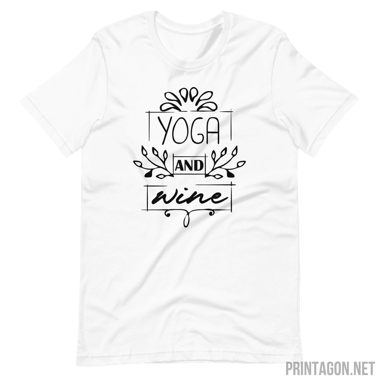 Yoga And Wine - Unisex T-shirt - White / XS Printagon