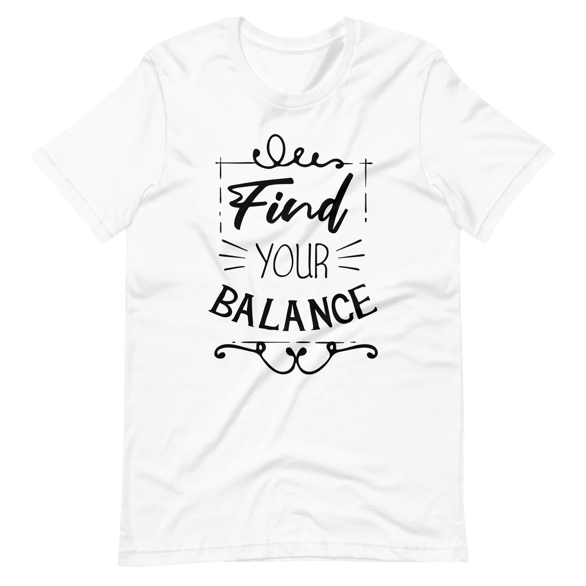 Printagon - Find Your Balance - Unisex T-shirt - White / XS