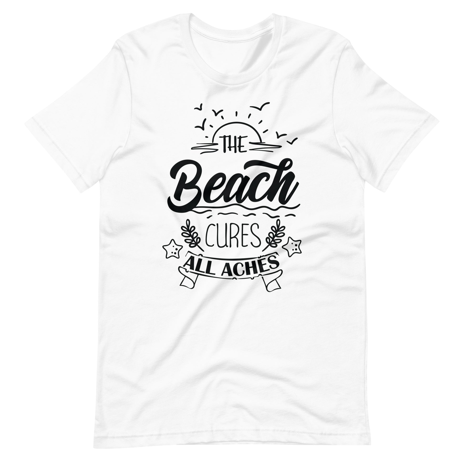 Printagon - Beach Cure All Aches - Unisex T-shirt - White / XS