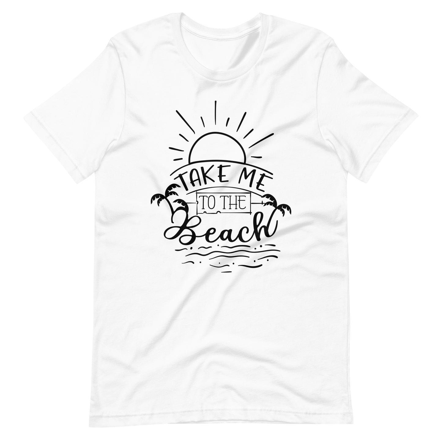 Take Me To The Beach - Unisex T-shirt - White / XS Printagon