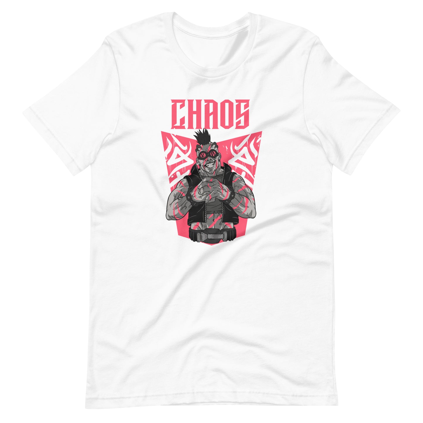 Printagon - Chaos Pink - Unisex T-shirt - White / XS