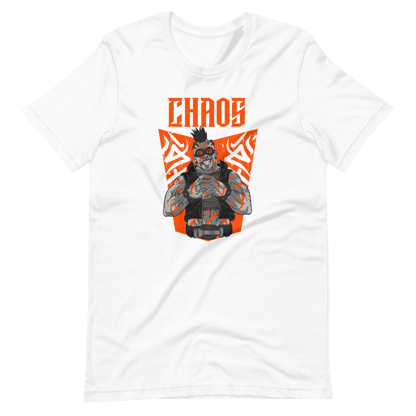 Printagon - Chaos Orange - Unisex T-shirt - White / XS