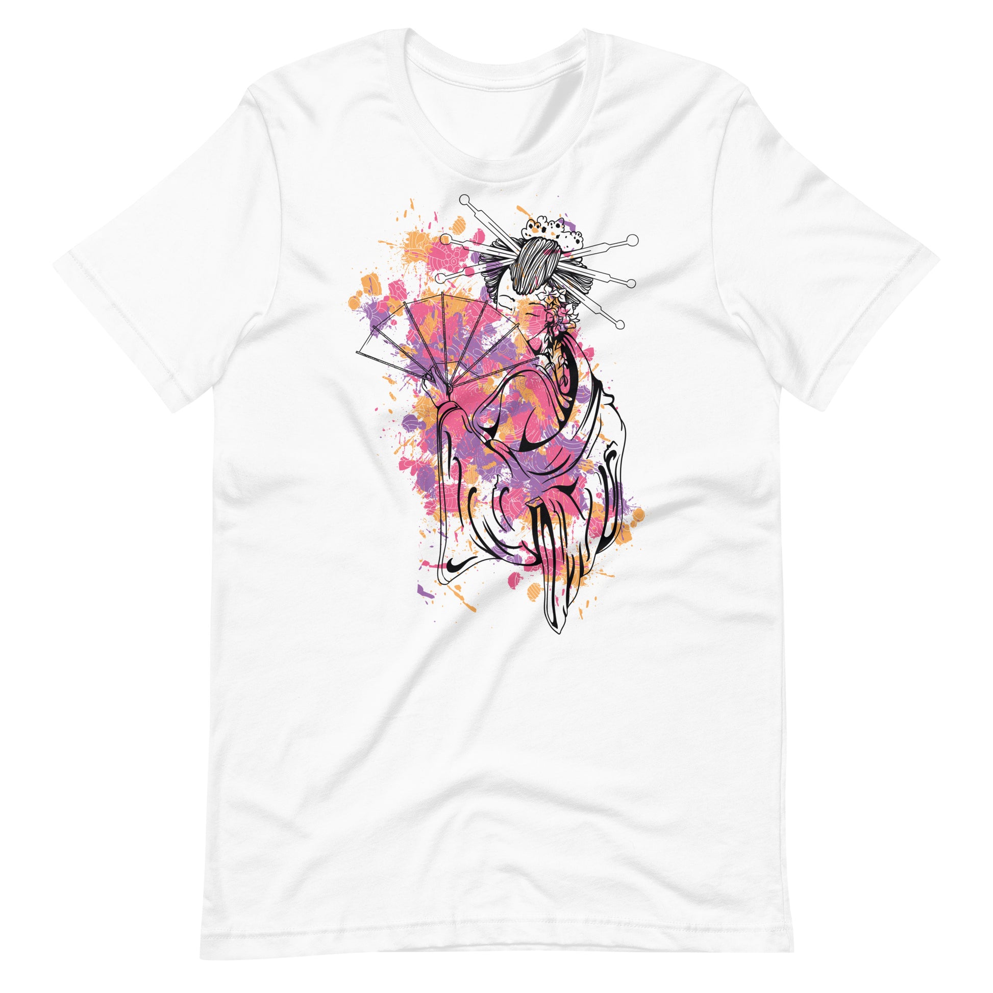 Swest Lady With Fan - Unisex T-shirt - White / XS Printagon