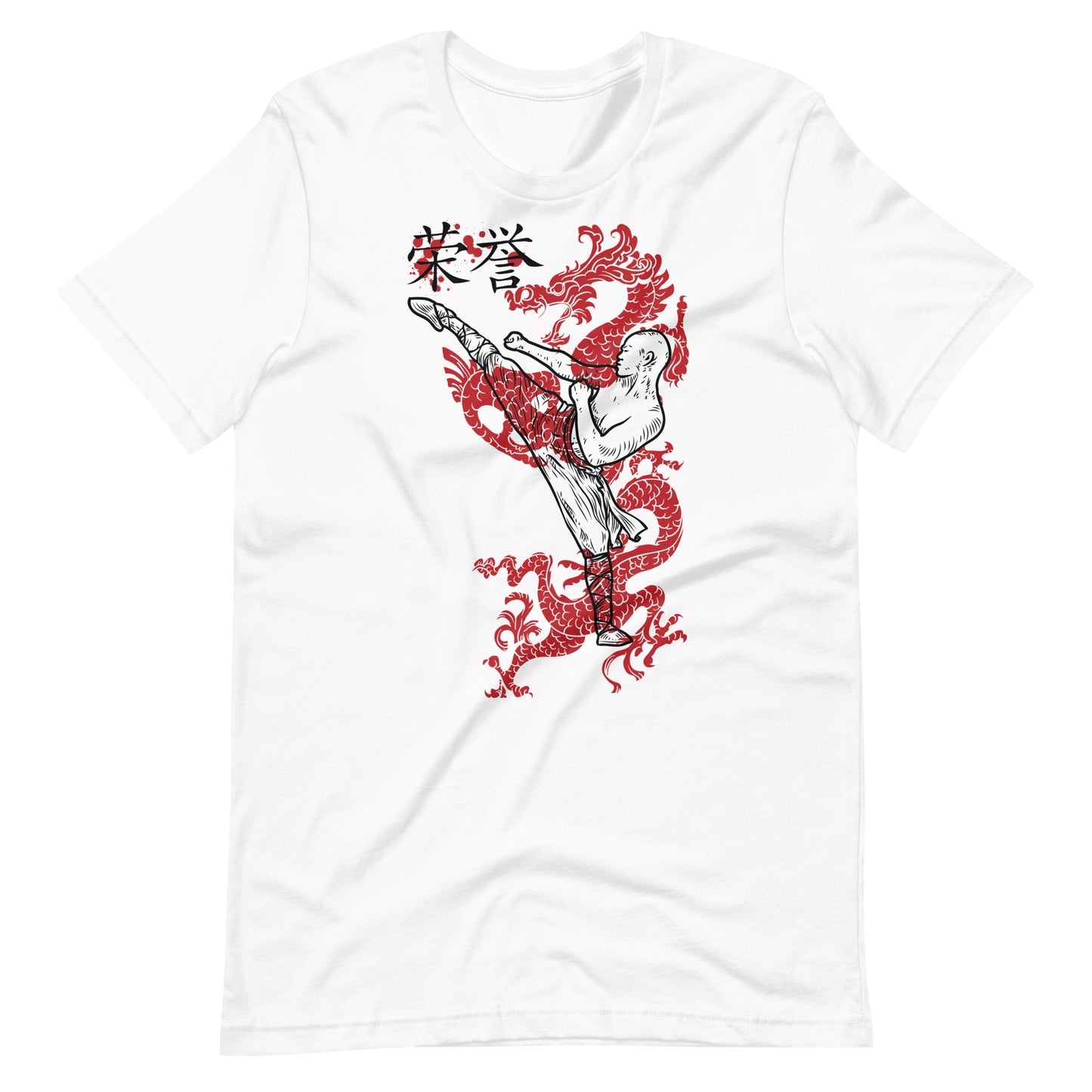 Red Chinese Dragon - T-shirt - White / XS Printagon