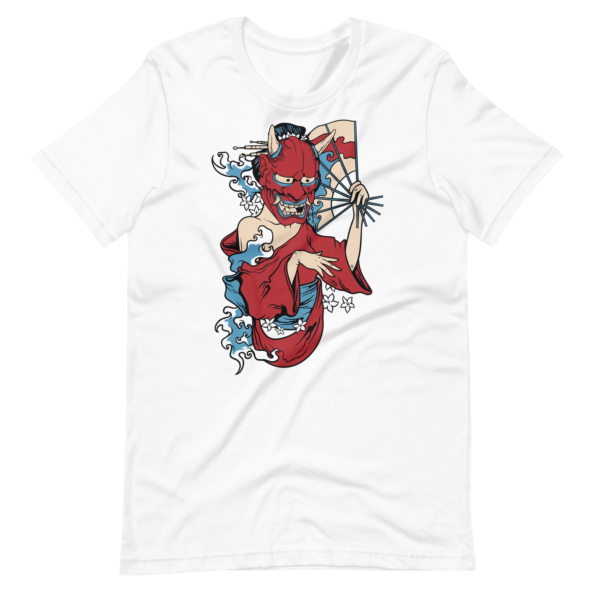 Printagon - Demon Mask Geisha - T-shirt - White / XS