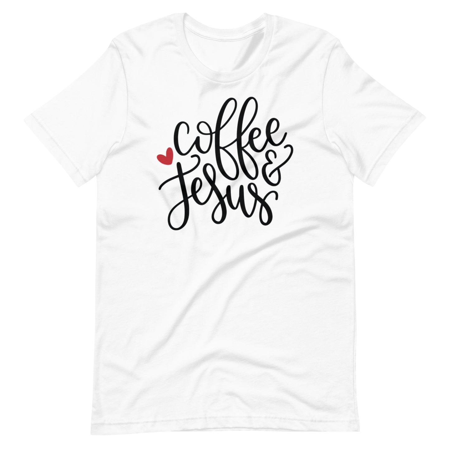 Printagon - Coffee & Jesus - Unisex T-shirt - White / XS