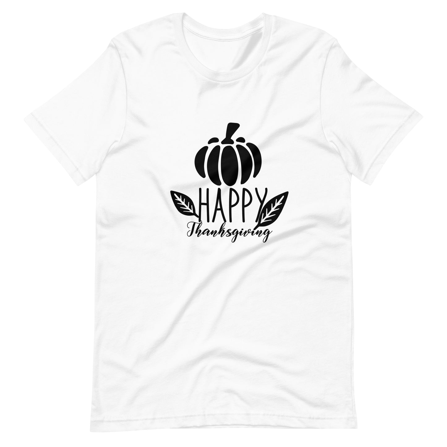 Printagon - Happy Thanks Giving 001 - Unisex T-shirt - White / XS