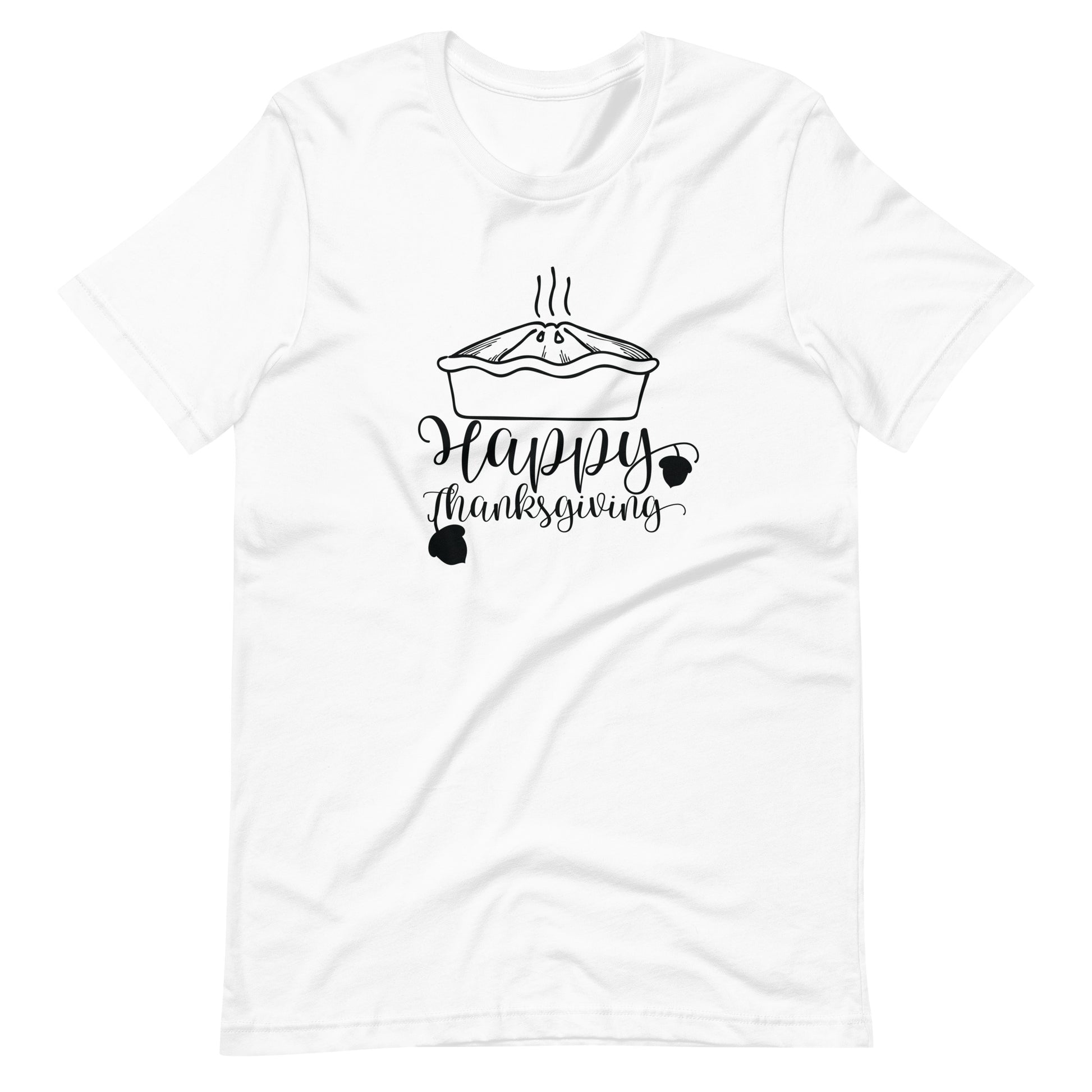 Printagon - Happy Thanks Giving 002 - Unisex T-shirt - White / XS