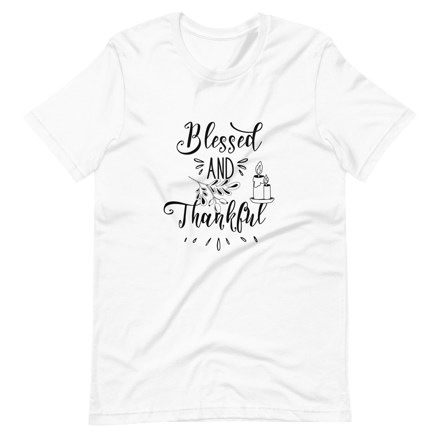 Printagon - Blessed And Thankful - Unisex T-shirt - White / XS