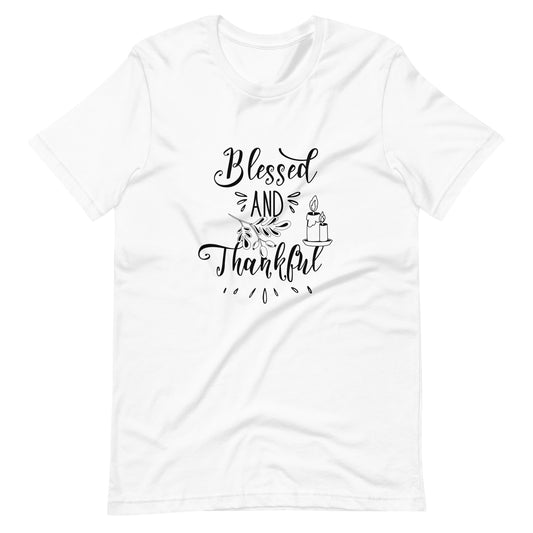 Printagon - Blessed And Thankful - Unisex T-shirt - White / XS