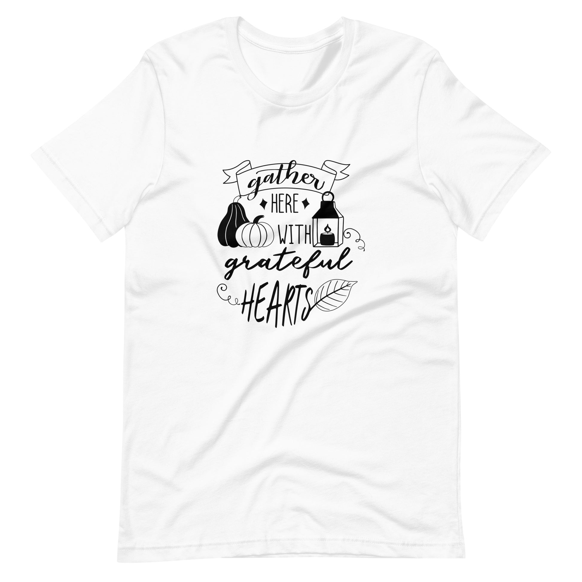 Printagon - Gather Here With Grateful Heart - Unisex T-shirt - White / XS