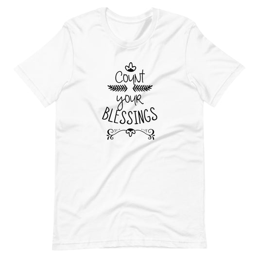 Printagon - Count Your Blessings - Unisex T-shirt - White / XS